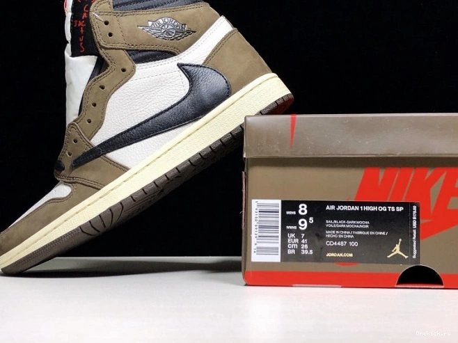 One Kick Retro High - 'Mocha' Jordan Scott OG CD4487 1 x 100 Travis Air 0804